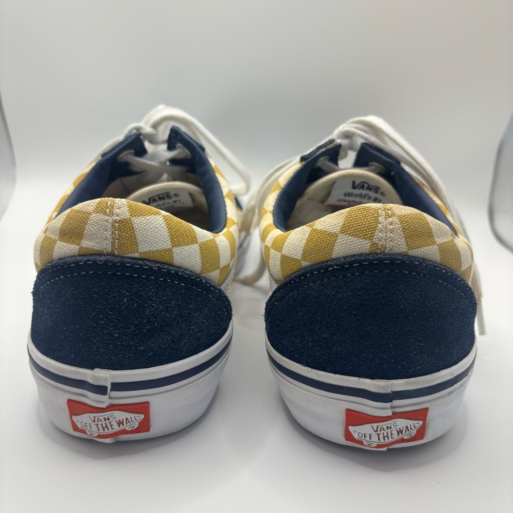 Vans Off The Wall Vintage Pro Dress Blue/Yellow Checkerboard Skate Mens Size 9 - Picture 6 of 11